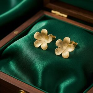 Aurielle Bloom Gold Stud Earrings – Anti-Tarnish Finish
