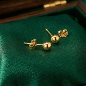 Eterna Gold Ball Stud Earrings – Anti-Tarnish Finish